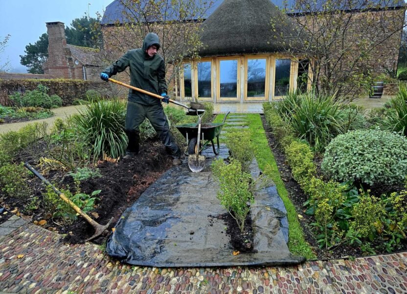 Working hard replanting during early spring