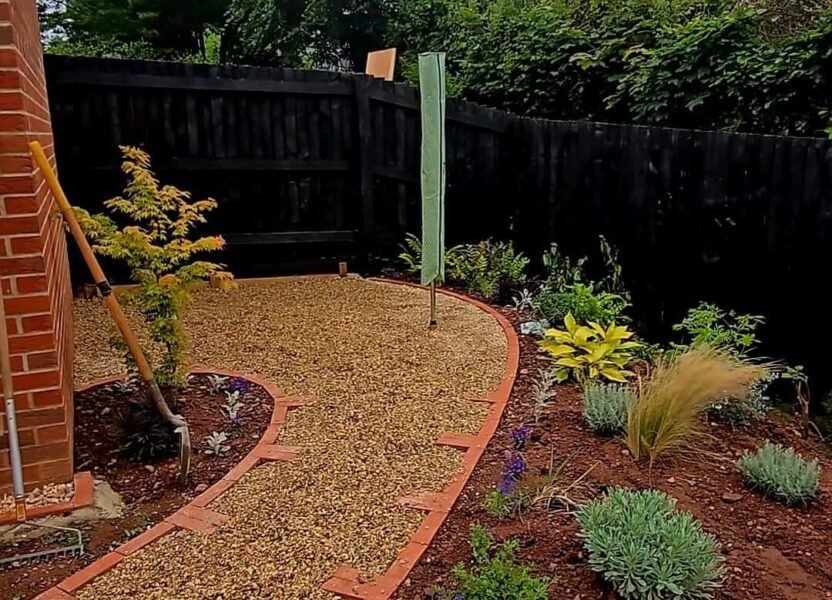 Garden with new path