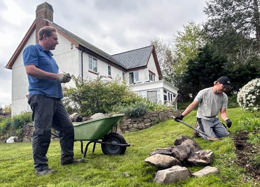 Dan and Arron working in Bovey