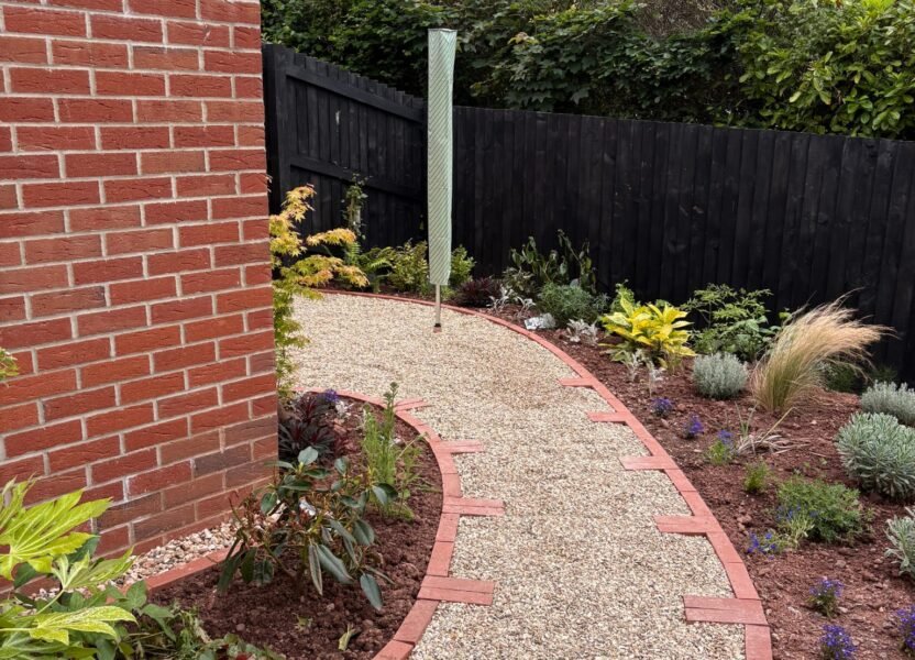 Path with washing line